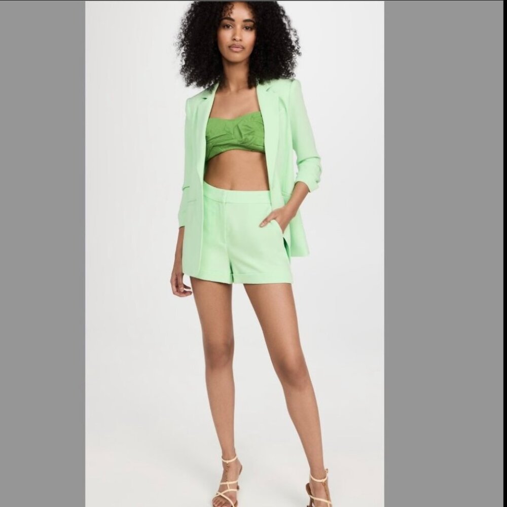 Cinq à Sept Elaine High Waist Shorts in Bright Mint.  Size 4.  NWT.